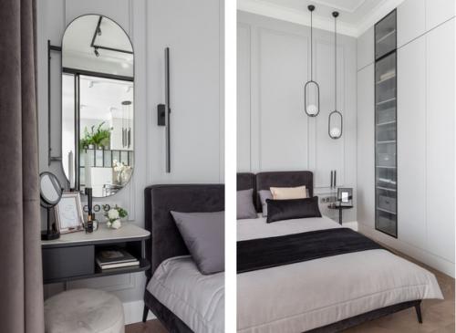 Элегантный, монохромный интерьер квартиры площадью 47 кв. 05