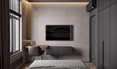 Проект 1-комнатной квартиры 40 м 2 для молодого человека. 08