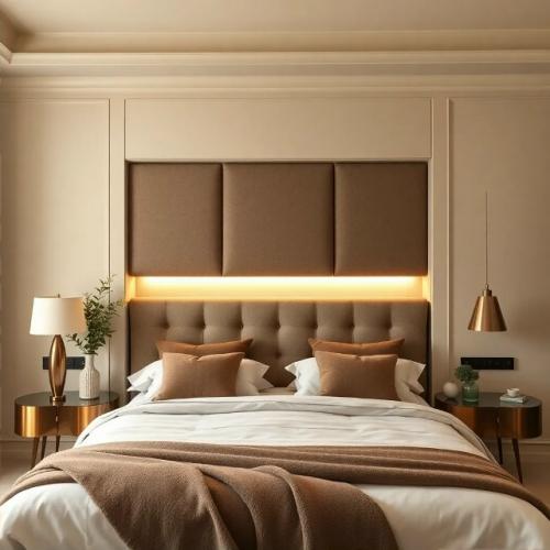 Спальни с акцентном на стену. 01