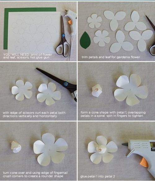 Красивые бумажные цветы гардении своими руками? 04