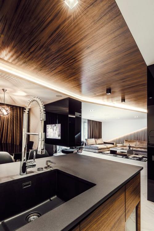 Чёрно-белая гамма в интерьере квартиры в Болгарии. 03