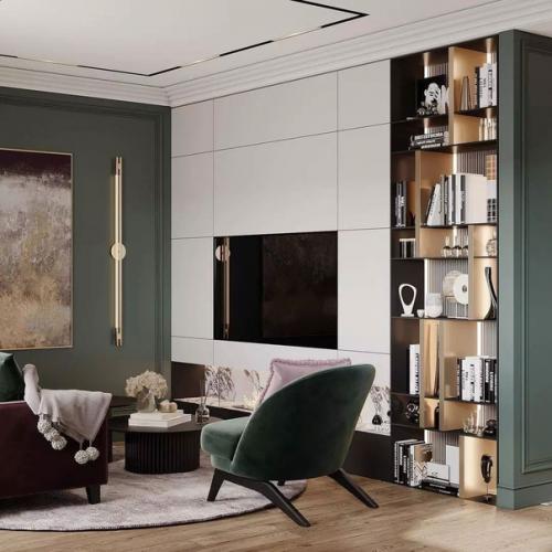 Яркая, эффектная кухня - гостиная. 08