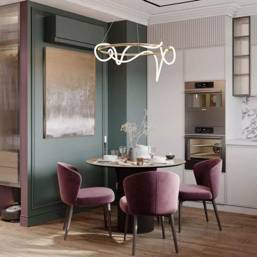 Яркая, эффектная кухня - гостиная. 04