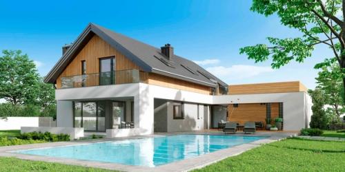 Эскизный проект одноэтажного дома с мансардной. 02