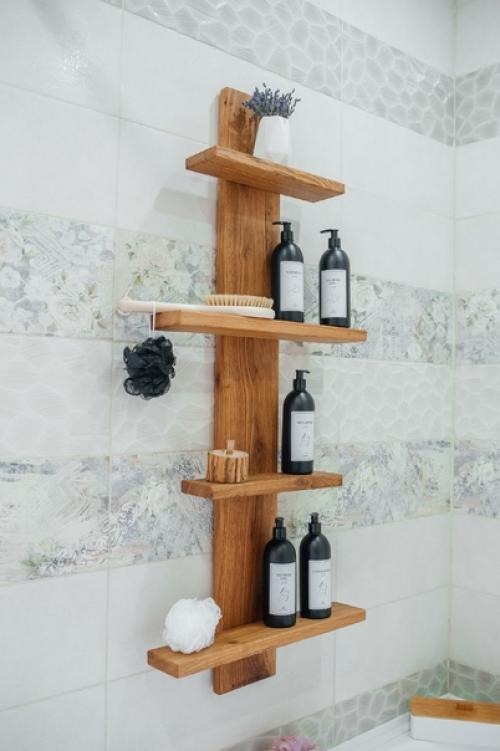 Полка навесная настенная деревянная. 04