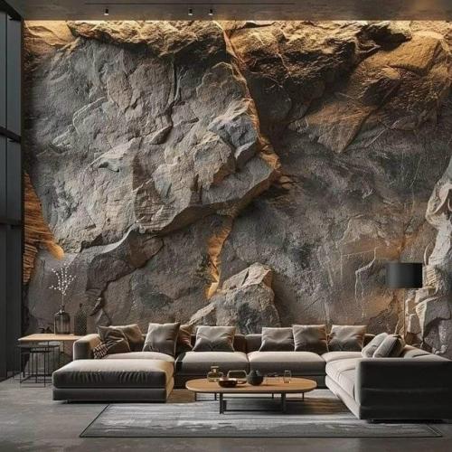 Грубая сила: скала в интерьере как главный акцент вашего дома. 02
