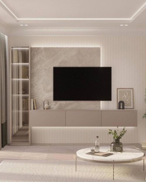 Роскошный интерьер прихожей и кухни - гостиной в современном стиле воплощает элегантность и изысканность. 03