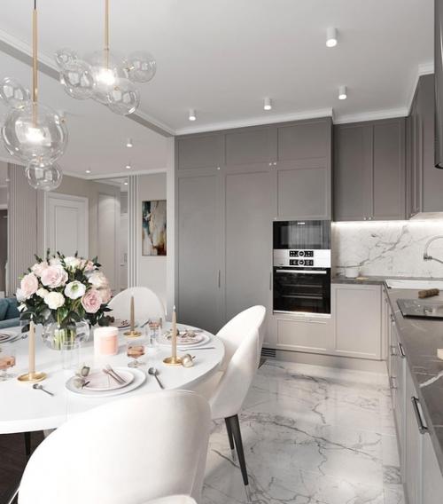 Изящная кухня - гостиная. 05