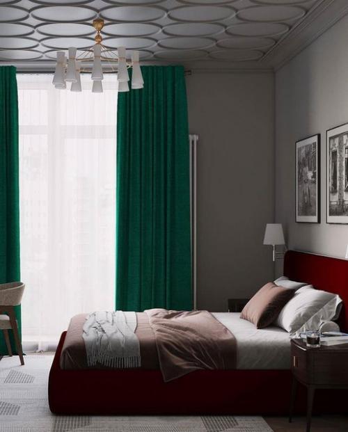 Чем хороши интерьеры с серой базой так это тем, что можно использовать мебель и декор самых смелых оттенков. 03