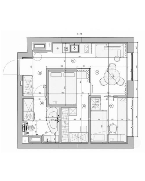 Квартира, общая площадь 38 кв. 09