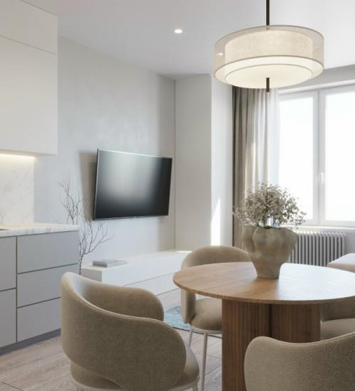 Светлый проект однокомнатной квартиры 50 м 2 в ЖК цивилизация на Неве в Санкт-петербурге. 04