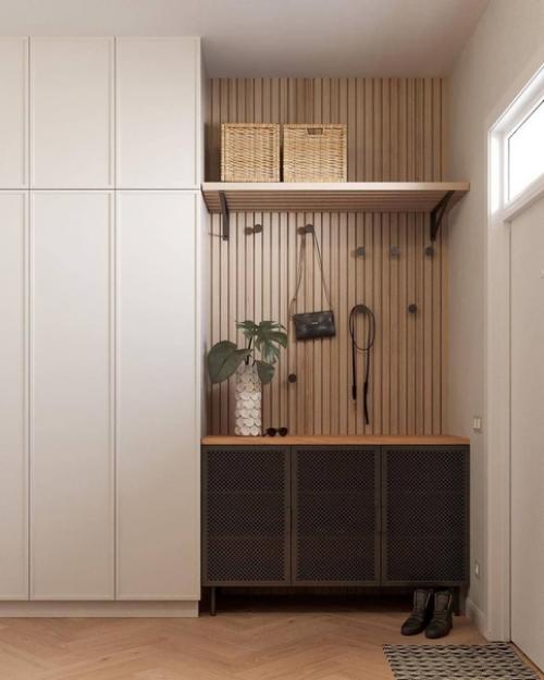 Кухня - гостиная и прихожая в частном доме в стиле эко - минимализм. 06