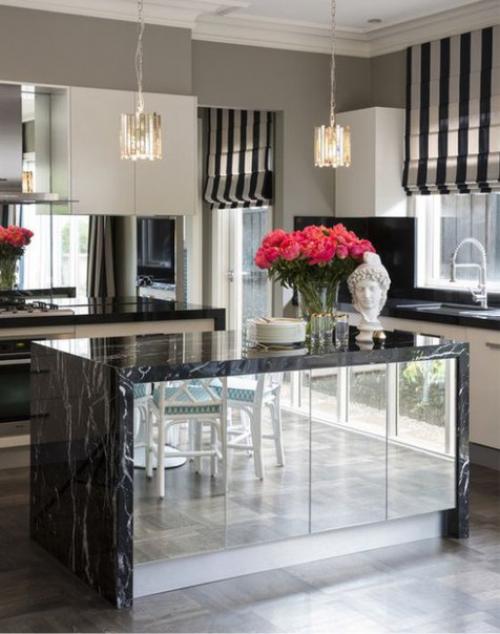Использование зеркал в дизайне кухни. 06